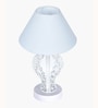 White Modern Round Small White Crystal Table Lamp