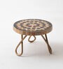Modern Scandinavian Brown & Gold MDF & Metal Cake Stand