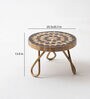 Modern Scandinavian Brown & Gold MDF & Metal Cake Stand