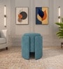Modern Sculptural Accent Ottoman In Azure Teal Colour Modern Sculptural Accent Ottoman In Azure Teal Colour