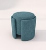 Modern Sculptural Accent Ottoman In Azure Teal Colour Modern Sculptural Accent Ottoman In Azure Teal Colour