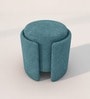 Modern Sculptural Accent Ottoman In Azure Teal Colour Modern Sculptural Accent Ottoman In Azure Teal Colour