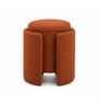 Modern Sculptural Accent Ottoman In Chestnut Rouge Colour Modern Sculptural Accent Ottoman In Chestnut Rouge Colour