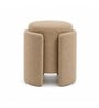Modern Sculptural Accent Ottoman In Cream Colour Modern Sculptural Accent Ottoman In Cream Colour