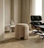 Modern Sculptural Accent Ottoman In Cream Colour Modern Sculptural Accent Ottoman In Cream Colour