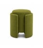 Modern Sculptural Accent Ottoman In Olive Moss Colour Modern Sculptural Accent Ottoman In Olive Moss Colour