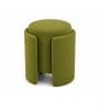 Modern Sculptural Accent Ottoman In Olive Moss Colour Modern Sculptural Accent Ottoman In Olive Moss Colour