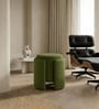 Modern Sculptural Accent Ottoman In Olive Moss Colour Modern Sculptural Accent Ottoman In Olive Moss Colour