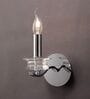 Modern Single Candle Crystal Wall Light   Chrome Finish