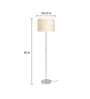 Corner Off White Cotton Shade Club Floor Lamp With Metal Base