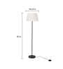 Aida Off White Cotton Shade Club Floor Lamp With Metal Base