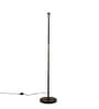 Modern Slim Black Metal Floor Lamp for Living Room & Bedroom with Printed Fabric Lampshade in Gold/Grey Color