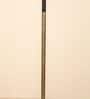 Modern Slim Black Metal Floor Lamp for Living Room & Bedroom with Printed Fabric Lampshade in Green Color