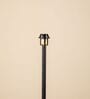 Modern Slim Black Metal Floor Lamp for Living Room & Bedroom with Printed Fabric Lampshade in Multicolor