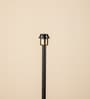 Modern Slim Black Metal Floor Lamp for Living Room & Bedroom with Printed Fabric Lampshade in Nuetral Color