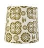 Modern Slim Black Metal Floor Lamp for Living Room & Bedroom with Printed Fabric Lampshade in Nuetral Color