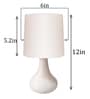Modern Small Ceramic Night Table Lamp with White Fabric Shade