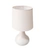 Modern Small Ceramic Night Table Lamp with White Fabric Shade