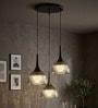 Modern Smoked Glass Pendant Light   Set of 3