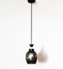 Modern Smoked Glass Pendant Light Black Finish