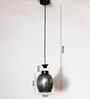 Modern Smoked Glass Pendant Light Black Finish