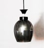 Modern Smoked Glass Pendant Light Black Finish