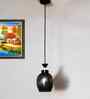 Modern Smoked Glass Pendant Light Black Finish