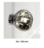 Modern Smoked Glass Wall Light with Chrome Base   Contemporary Sconce