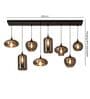 Modern Smoky Glass 8 Hanging Chandelier