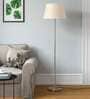 Venus Off White Cotton Shade Club Floor Lamp With Metal Base