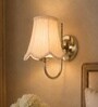 Modern Steel Wall Sconce   Off-White Cotton Shade | Home Lighting