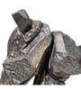 Modern Stone Finish Martial Art Sculpture Figurine, (Gold, 25.9cm)