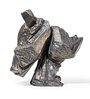 Modern Stone Finish Martial Art Sculpture Figurine, (Gold, 25.9cm)