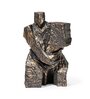 Modern Stone Finish Martial Art Sculpture Figurine, (Gold, 26.4cm)