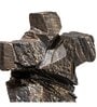Modern Stone Finish Martial Art Sculpture Figurine, (Gold, 26.5cm)