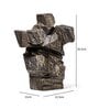 Modern Stone Finish Martial Art Sculpture Figurine, (Gold, 26.5cm)