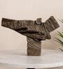 Modern Stone Finish Martial Art Sculpture Figurine, (Gold, 26.6cm)