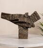 Modern Stone Finish Martial Art Sculpture Figurine, (Gold, 26.6cm)