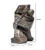 Modern Stone Finish Martial Art Sculpture Figurine (Gold, 25.6cm)