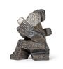 Modern Stone Finish Martial Art Sculpture Figurine (Gold, 25.6cm)