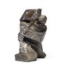 Modern Stone Finish Martial Art Sculpture Figurine (Gold, 25.6cm)