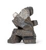 Modern Stone Finish Martial Art Sculpture Figurine (Gold, 25.6cm)