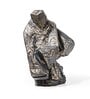 Modern Stone Finish Martial Art Sculpture Figurine, (Gold, 25.9cm)