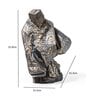 Modern Stone Finish Martial Art Sculpture Figurine, (Gold, 25.9cm)