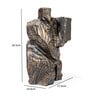 Modern Stone Finish Martial Art Sculpture Figurine, (Gold, 26.4cm)