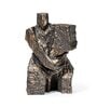 Modern Stone Finish Martial Art Sculpture Figurine, (Gold, 26.4cm)