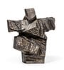 Modern Stone Finish Martial Art Sculpture Figurine, (Gold, 26.5cm)