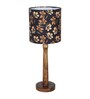 Modern Table Lamp, Wooden Base Modern Fabric Lampshade, Nordic Stick, Iris Shade