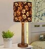 Modern Table Lamp, Wooden Base Modern Fabric Lampshade, Nordic Stick, Iris Shade