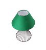 Spiral Metal Wire Black Base with Green Fabric Shade Modern Table Lamps